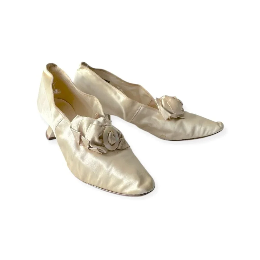Antique Wedding Shoes by A.J. Cammeyer – Circa 1890s-1920s, Size 6B‎